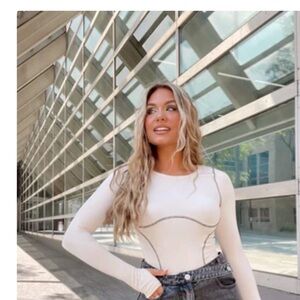 Elegant White Long Sleeve bodysuit